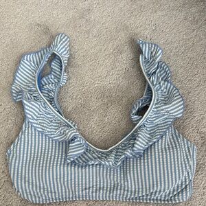 Vineyard Vines Blue and White Striped Bikini Top